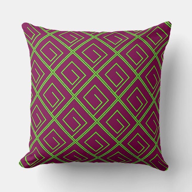 Green Geo Wine     Cushion (Front)
