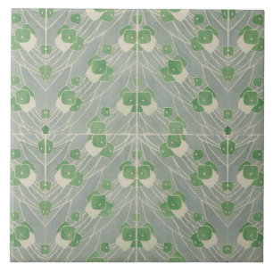 Green Geometric 1915 Hannah Borger Overbeck Ceramic Tile
