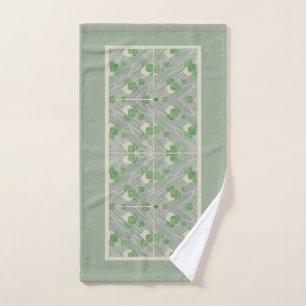 Green Geometric 1915 Hannah Borger Overbeck Hand Towel
