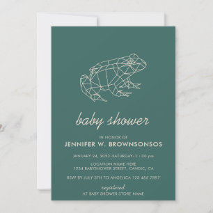 Green Geometric Animal Summer Fall Frog Invitation