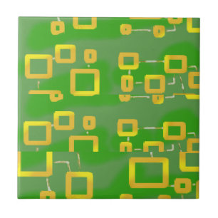 Green Geometric Ceramic Tile