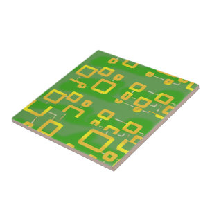 Green Geometric Ceramic Tile