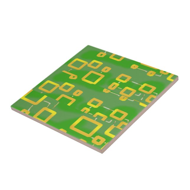 Green Geometric Ceramic Tile (Side)