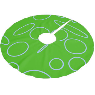 Green Geometric Circles Loops Christmas Tree Skirt
