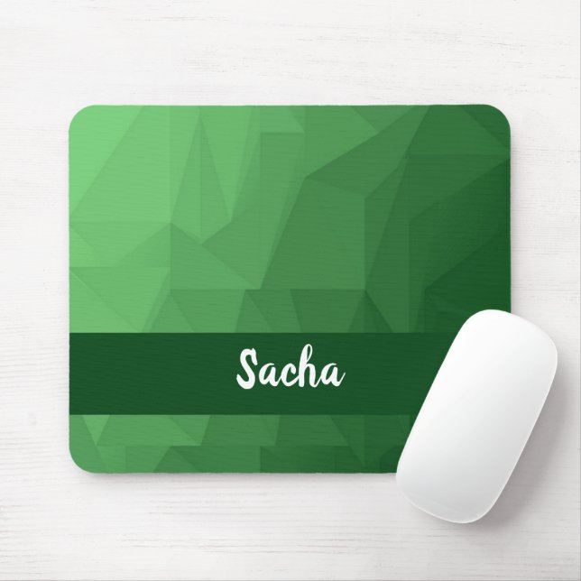 Green geometric  crystal mouse pad (With Mouse)