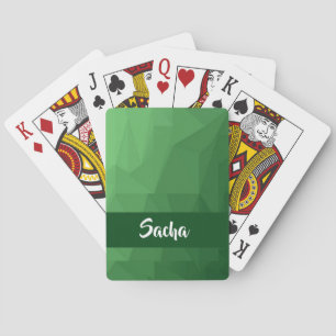 Green geometric crystal playing cards
