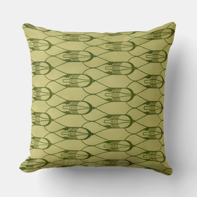 Green Geometric Design Cushion (Front)