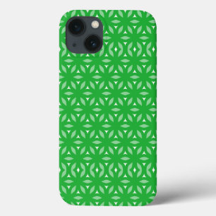 Green Geometric Floral Abstract iPhone 13 Case