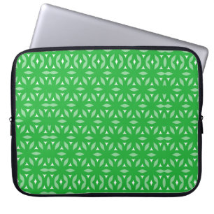 Green Geometric Floral Abstract Laptop Sleeve