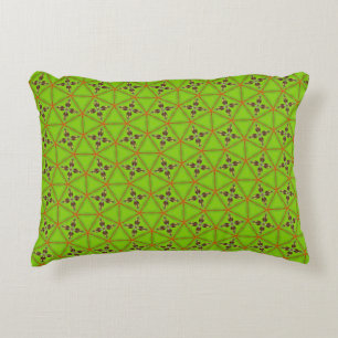 Green Geometric Floral Pattern Pillowcase Decorative Cushion