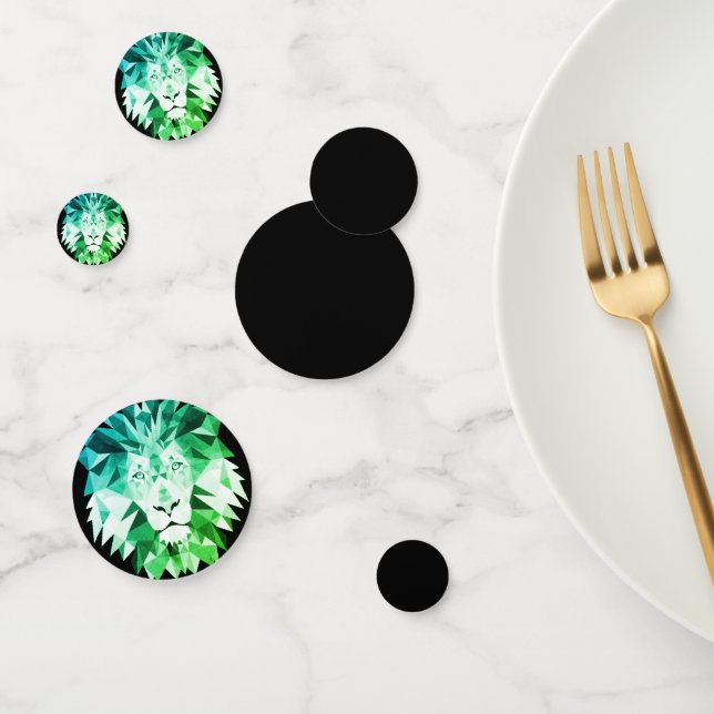 Green Geometric Lion Confetti (Group)