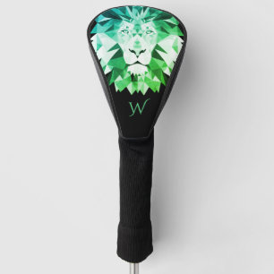 Green Geometric Lion Monogram Golf Head Cover