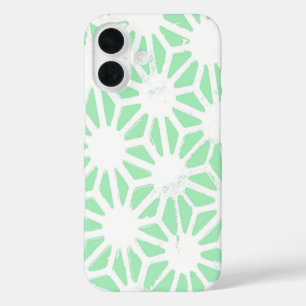 Green geometric pattern iPhone 16 case