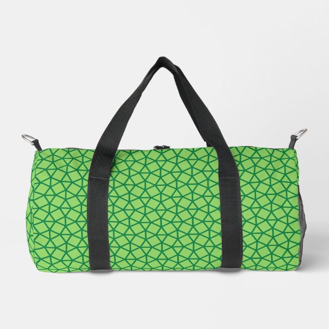 green geometric pattern duffle bag (Front)