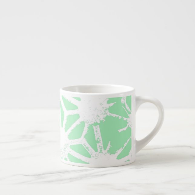 Green geometric pattern espresso cup (Right)