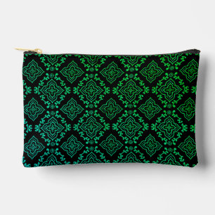 Green Geometric Pattern / Indian Print  Accessory Pouch