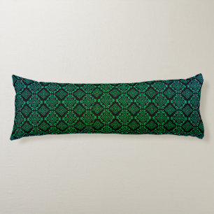 Green Geometric Pattern / Indian Print Body Cushion