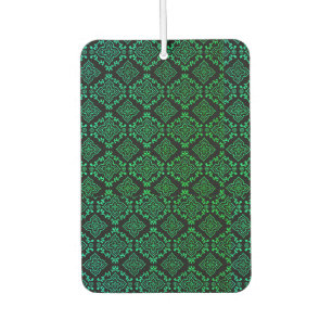 Green Geometric Pattern / Indian Print Car Air Freshener