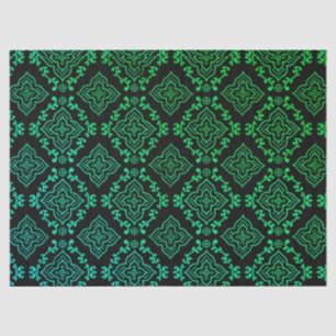 Green Geometric Pattern / Indian Print Tissue Paper