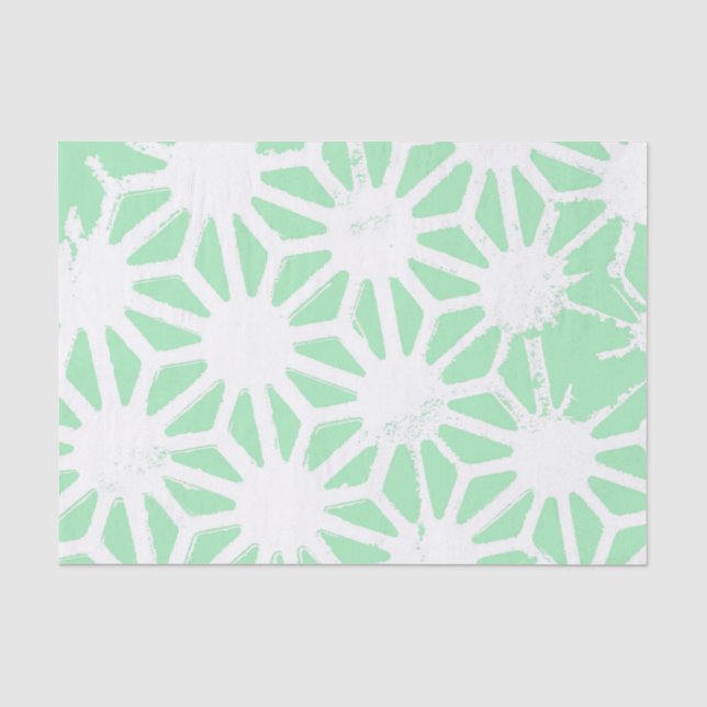 Green geometric pattern tissue paper (Front)