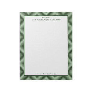 Green Geometric Plaid Customisable Notepad