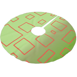 Green Geometric Red Boxes Tree Skirt