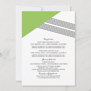 Green Geometric Stripe Information Card