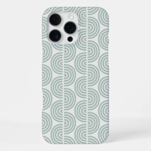 Green Geometric Stripes Waves Pattern iPhone 16 Pro Max Case