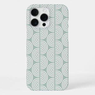 Green Geometric Stripes Waves Pattern iPhone 16 Pro Max Case