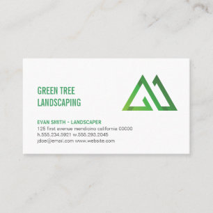 Green Geometric   Stylised Natural Logo Business Card