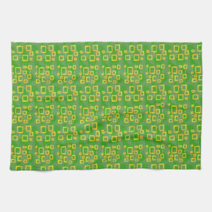 Green Geometric Tea Towel