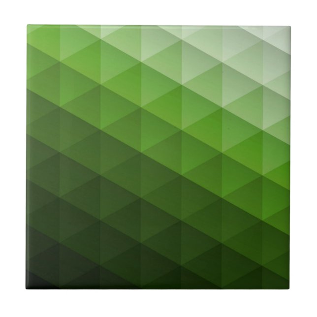 Green Geometric Trangle Pattern Tile (Front)