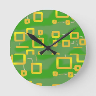 Green Geometric Wall Clock
