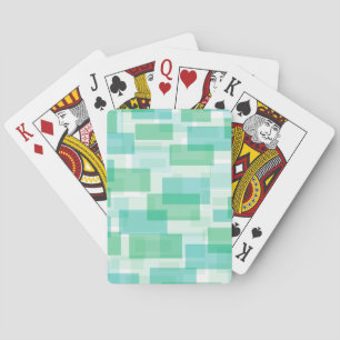 Green geometrical squares pattern playing cards