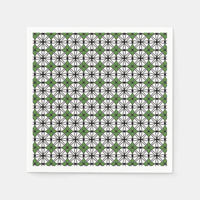 Green Geometry Pattern Napkin (Front)