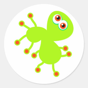 Green Germ Classic Round Sticker