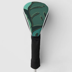 Green giant monstera leaves design golf head cover