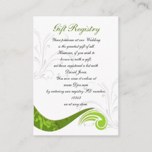 green Gift registry Cards