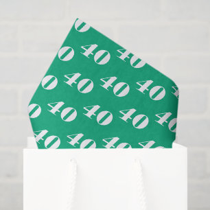 Green gift tissue paper for 40th Birthday party