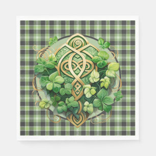 Green Gingham And Celtic Triskele  Napkin