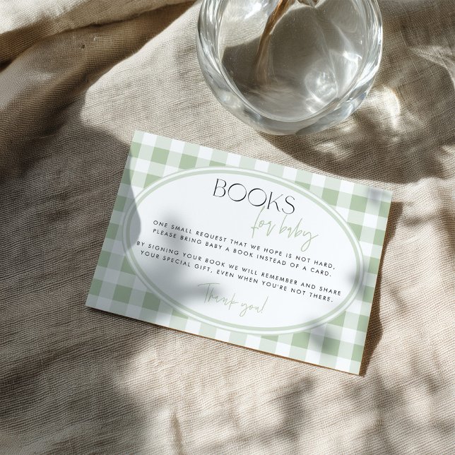 Green Gingham Baby Shower Enclosure Card (Creator Uploaded)