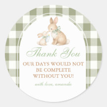 Green Gingham Bunny Spring Easter Baby Shower 