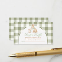 Green Gingham Bunny Spring Easter Diaper Raffle 