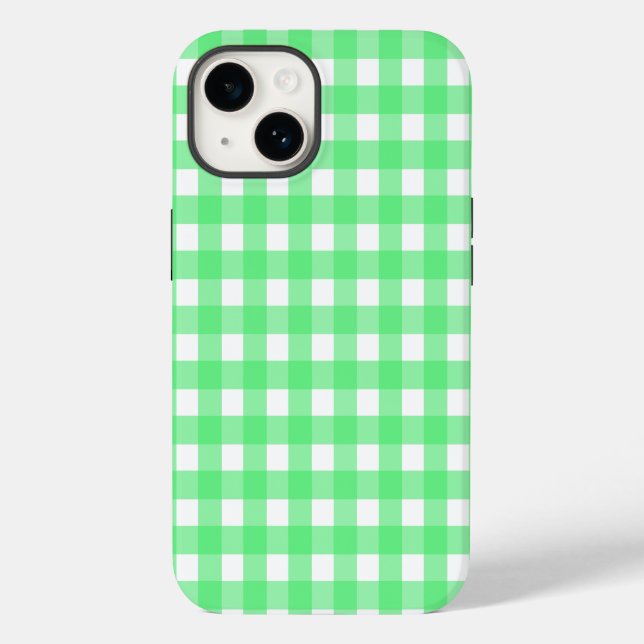 Green gingham Case-Mate iPhone case (Back)