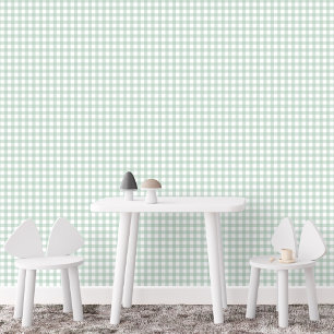Green gingham check cute simple farmhouse plaid wallpaper