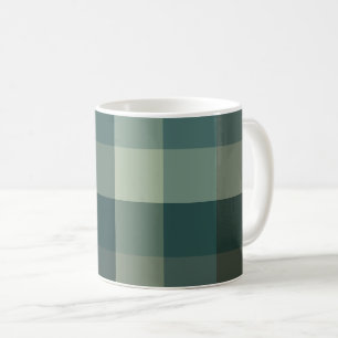 Green Gingham Check Plaid Design Coffee Mug