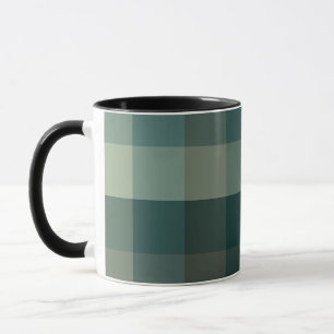 Green Gingham Check Plaid Design Mug