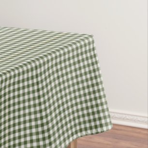 Green gingham check plaid design Tablecloth
