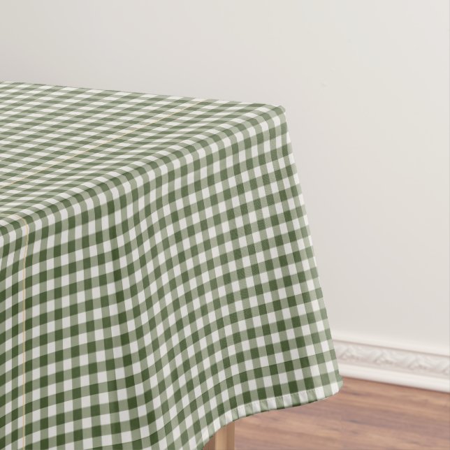 Green gingham check plaid design Tablecloth (In Situ)