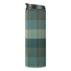 Green Gingham Check Plaid Design  Thermal Tumbler